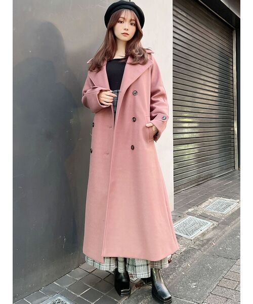 RESEXXY（リゼクシー）の「ウールライクトレンチコート（トレンチコート・レディース・ブラック/ベージュ/グレー/ピンク・FREE）」の15枚目の写真