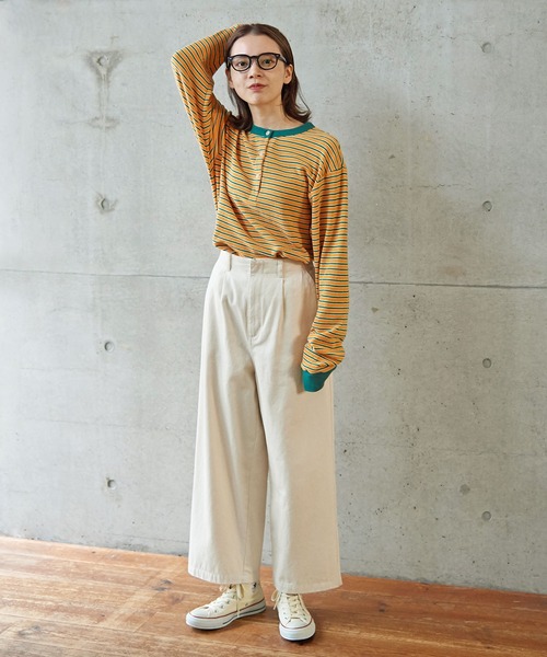 PAR ICI（パーリッシィ）の「パールニットボーダー 長袖カットソー（Tシャツ/カットソー・レディース・オレンジ/アイボリー・FREE）」の8枚目の写真