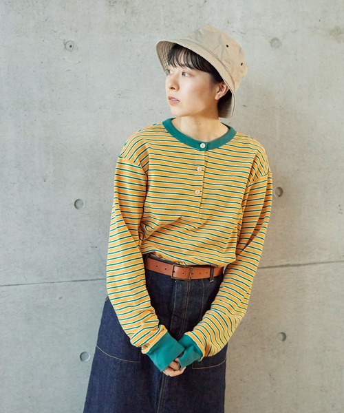 PAR ICI（パーリッシィ）の「パールニットボーダー 長袖カットソー（Tシャツ/カットソー・レディース・オレンジ/アイボリー・FREE）」の3枚目の写真