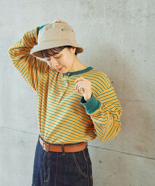 PAR ICI（パーリッシィ）の「パールニットボーダー 長袖カットソー（Tシャツ/カットソー・レディース・オレンジ/アイボリー・FREE）」の4枚目の写真