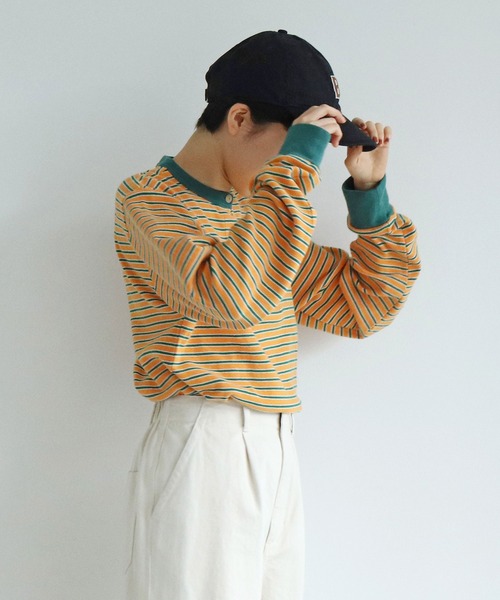 PAR ICI（パーリッシィ）の「パールニットボーダー 長袖カットソー（Tシャツ/カットソー・レディース・オレンジ/アイボリー・FREE）」の21枚目の写真