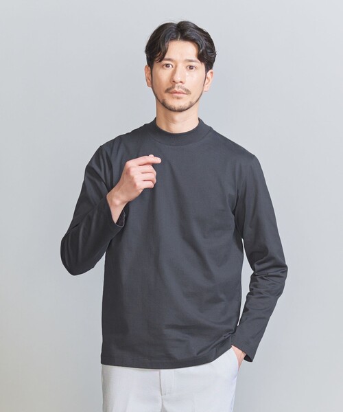 BEAUTY&YOUTH UNITED ARROWS（ビューティーアンドユースユナイテッドアローズ）の「【WEB限定 WARDROBE SMART】クリア ガスコットン モックネック カットソー【抗菌・防臭】（Tシャツ/カットソー・メンズ・ホワイト/ブラック/ダークグレー/ライトグレー・S/M/L/XL）」の13枚目の写真