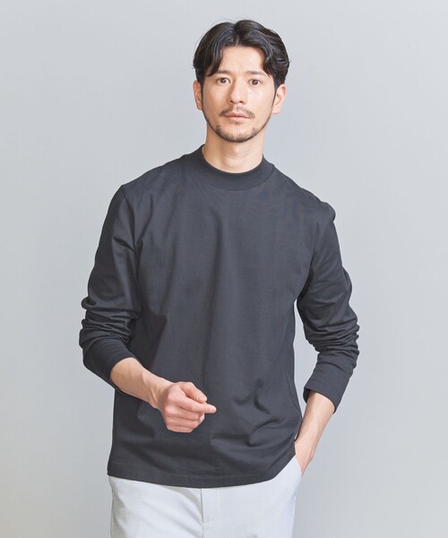 BEAUTY&YOUTH UNITED ARROWS（ビューティーアンドユースユナイテッドアローズ）の「【WEB限定 WARDROBE SMART】クリア ガスコットン モックネック カットソー【抗菌・防臭】（Tシャツ/カットソー・メンズ・ホワイト/ブラック/ダークグレー/ライトグレー・S/M/L/XL）」の9枚目の写真