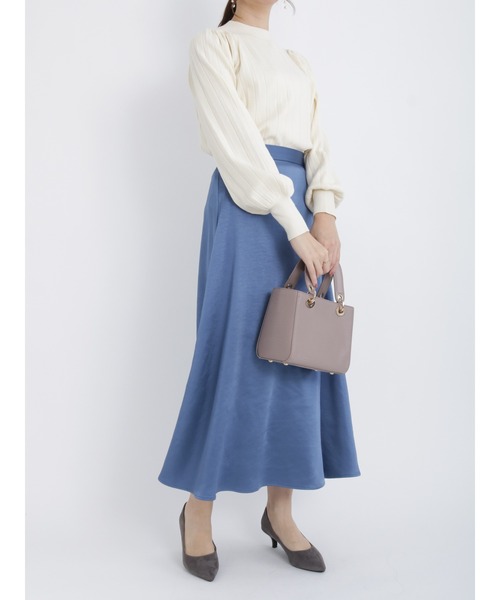 Te chichi（テチチ）の「サテンロングセミフレアスカート（スカート・レディース・ブルー/シルバーグレー/チャコール・ﾌﾘ-）」の9枚目の写真