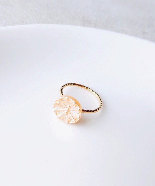 tone（トーン）の「【Cherie+Chambre】Vintage Button Ring #1（リング・レディース・ピンク/オレンジ/ブルー・#11）」の3枚目の写真