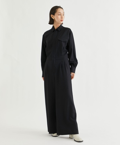 ATON（エイトン）の「【ATON / エイトン】SHRINK FLANNEL JUMPSUITS