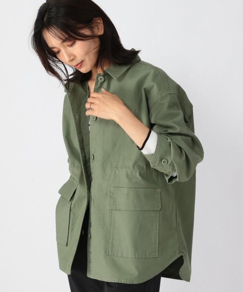 BARNYARDSTORM（バンヤードストーム）の「BARNYARDSTORM / ドロストミリタリージャケット（ミリタリージャケット・レディース・カーキ/オフホワイト・0/1）」の3枚目の写真