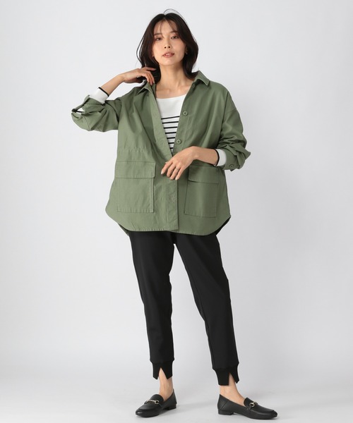 BARNYARDSTORM（バンヤードストーム）の「BARNYARDSTORM / ドロストミリタリージャケット（ミリタリージャケット・レディース・カーキ/オフホワイト・0/1）」の5枚目の写真