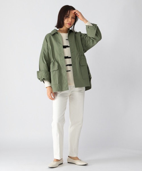 BARNYARDSTORM（バンヤードストーム）の「BARNYARDSTORM / ドロストミリタリージャケット（ミリタリージャケット・レディース・カーキ/オフホワイト・0/1）」の19枚目の写真