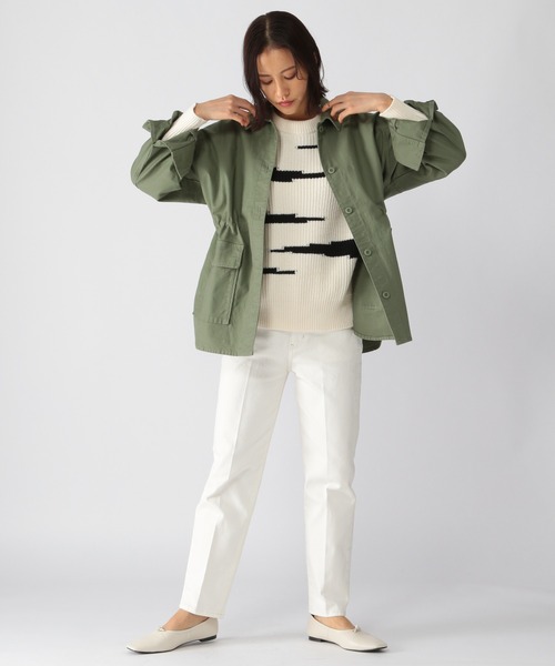 BARNYARDSTORM（バンヤードストーム）の「BARNYARDSTORM / ドロストミリタリージャケット（ミリタリージャケット・レディース・カーキ/オフホワイト・0/1）」の20枚目の写真