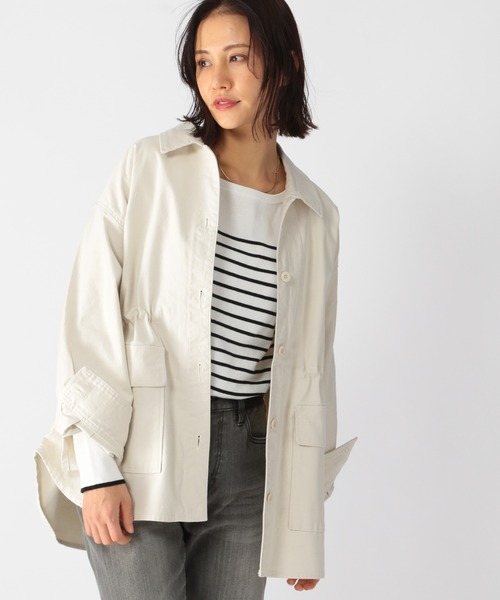 BARNYARDSTORM（バンヤードストーム）の「BARNYARDSTORM / ドロストミリタリージャケット（ミリタリージャケット・レディース・カーキ/オフホワイト・0/1）」の22枚目の写真