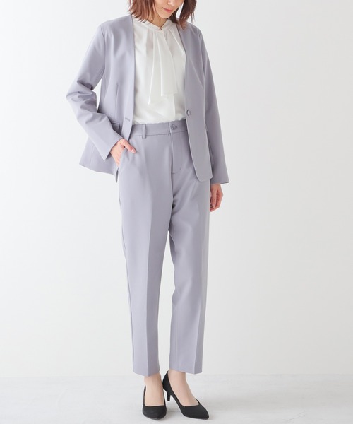 Honeys(ハニーズ)の「センタープレスパンツ(股下63cm)(スラックス・レディース・ブラック/ピンクベージュ/杢グレー/サックスブルー系/ベージュ/ネイビー・S/M/L/LL/3L)」の13枚目の写真