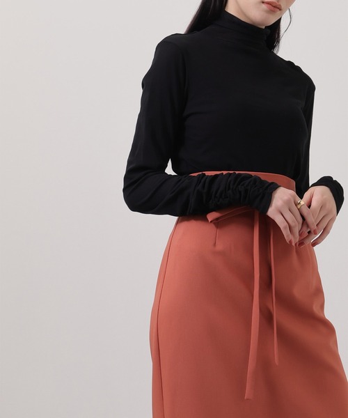 Limue（リミュ）の「シアギャザートップス（Tシャツ/カットソー・レディース・アイボリー/ブラック・FREE）」の9枚目の写真