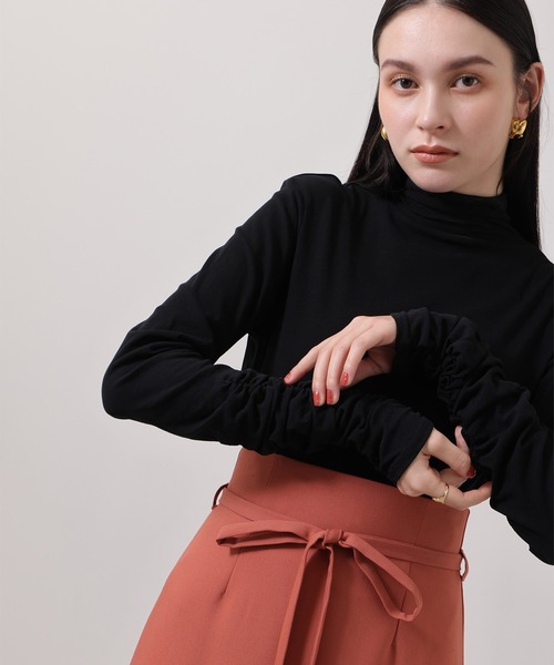 Limue（リミュ）の「シアギャザートップス（Tシャツ/カットソー・レディース・アイボリー/ブラック・FREE）」の11枚目の写真