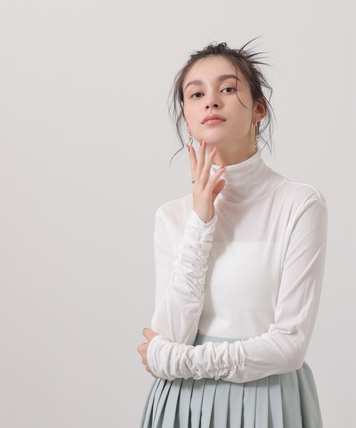 Limue（リミュ）の「シアギャザートップス（Tシャツ/カットソー・レディース・アイボリー/ブラック・FREE）」の21枚目の写真