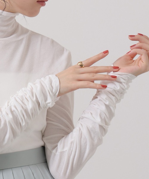 Limue（リミュ）の「シアギャザートップス（Tシャツ/カットソー・レディース・アイボリー/ブラック・FREE）」の14枚目の写真