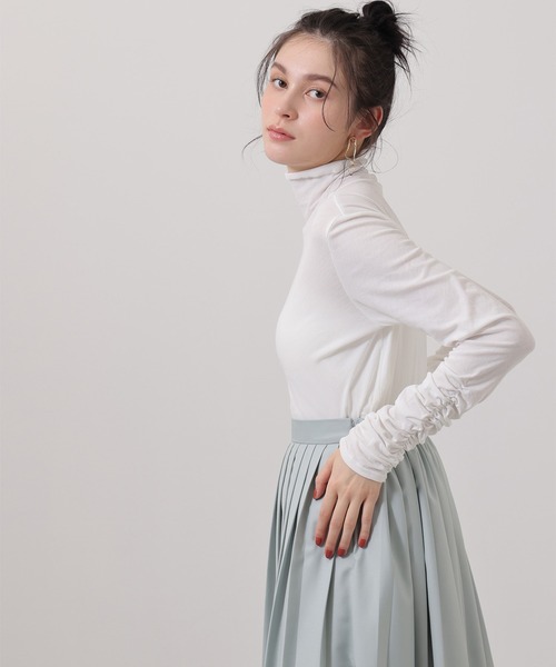 Limue（リミュ）の「シアギャザートップス（Tシャツ/カットソー・レディース・アイボリー/ブラック・FREE）」の12枚目の写真