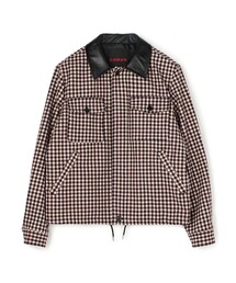 ■CABaN ウールストレッチ ギンガムチェックブルゾン