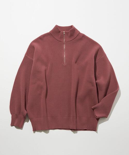 green label relaxing(グリーンレーベルリラクシング)の「【WEB限定】<GLR or>WBL 畦編み ハーフジップ プルオーバー(ニット/セーター・メンズ・ネイビー/グレー/ライトピンク・S/M/L)」の3枚目の写真