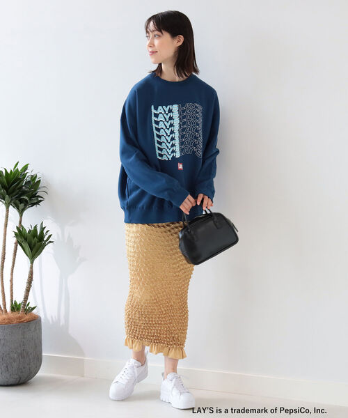 Ray BEAMS（レイビームス）の「GOOD ROCK SPEED × Ray BEAMS / 別注 ビッグ スウェット（スウェット・レディース・ホワイト/ネイビー・ONE SIZE）」の11枚目の写真