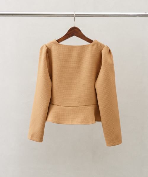 SpRay（スプレイ）の「ペプラムスクエアネック（シャツ/ブラウス・レディース・ブラック/アイボリー/ベージュ・FREE）」の10枚目の写真