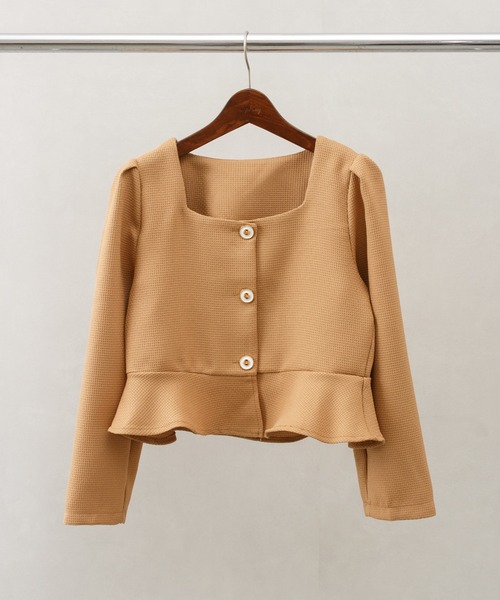 SpRay（スプレイ）の「ペプラムスクエアネック（シャツ/ブラウス・レディース・ブラック/アイボリー/ベージュ・FREE）」の17枚目の写真