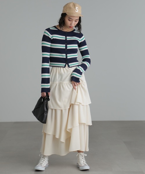 FREE'S MART（フリーズマート）の「◆マルチボーダーリブカーディガン（カーディガン/ボレロ・レディース・ネイビー/イエロー系その他・FREE）」の7枚目の写真