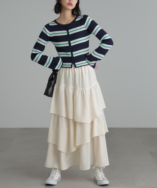 FREE'S MART（フリーズマート）の「◆マルチボーダーリブカーディガン（カーディガン/ボレロ・レディース・ネイビー/イエロー系その他・FREE）」の8枚目の写真