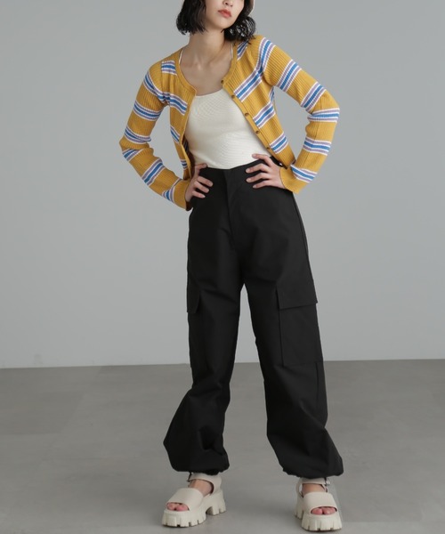 FREE'S MART（フリーズマート）の「◆マルチボーダーリブカーディガン（カーディガン/ボレロ・レディース・ネイビー/イエロー系その他・FREE）」の12枚目の写真