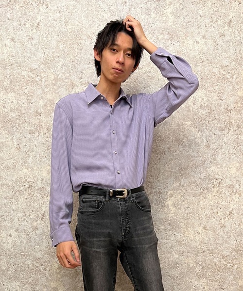 AXES-X(アクシーズエックス)の「カラーチップ&ローズ釦シャツ(シャツ/ブラウス・メンズ・ラベンダー/ホワイト・MEDIUM/LARGE/X-LARGE)」の2枚目の写真