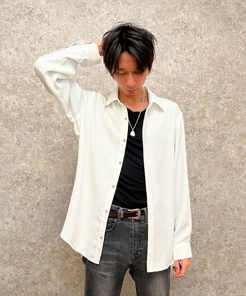 AXES-X(アクシーズエックス)の「カラーチップ&ローズ釦シャツ(シャツ/ブラウス・メンズ・ラベンダー/ホワイト・MEDIUM/LARGE/X-LARGE)」の3枚目の写真