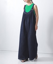 osharewalker | 『ハトメデザインワイドデニムサロペット』(サロペット/オーバーオール)