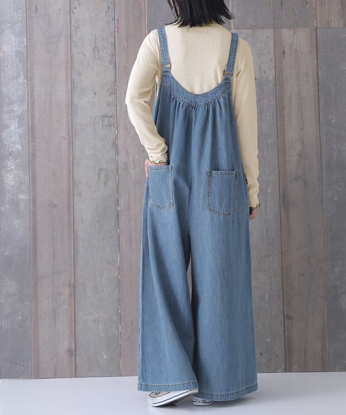 osharewalker（オシャレウォーカー）の「【廃盤】『ハトメデザインワイドデニムサロペット』（サロペット/オーバーオール・レディース・ブルー/インディゴブルー・2/1）」の5枚目の写真
