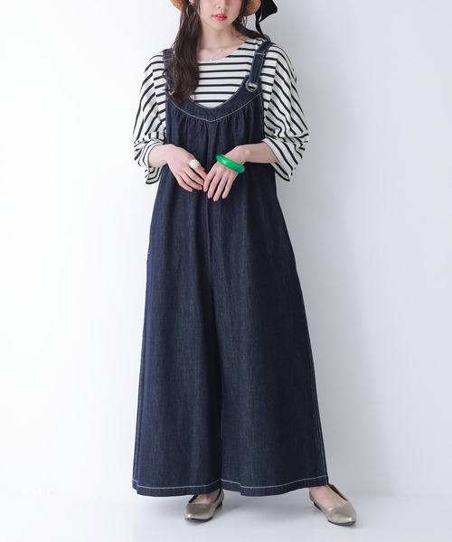 osharewalker（オシャレウォーカー）の「【廃盤】『ハトメデザインワイドデニムサロペット』（サロペット/オーバーオール・レディース・ブルー/インディゴブルー・2/1）」の10枚目の写真