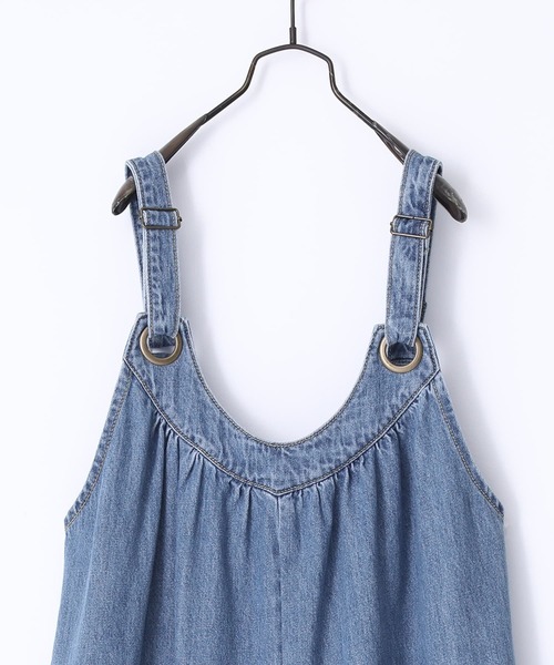 osharewalker（オシャレウォーカー）の「【廃盤】『ハトメデザインワイドデニムサロペット』（サロペット/オーバーオール・レディース・ブルー/インディゴブルー・2/1）」の15枚目の写真