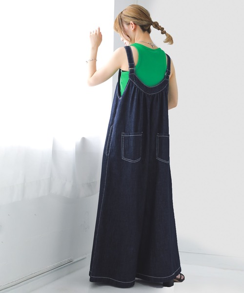 osharewalker（オシャレウォーカー）の「【廃盤】『ハトメデザインワイドデニムサロペット』（サロペット/オーバーオール・レディース・ブルー/インディゴブルー・2/1）」の21枚目の写真