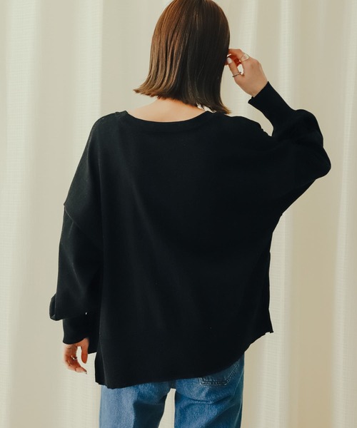 SENSE OF PLACE by URBAN RESEARCH（センスオブプレイスバイアーバンリサーチ）の「Vネックルーズカーディガン（カーディガン/ボレロ・レディース・ブラック/アイボリー/ミント・ONE）」の5枚目の写真