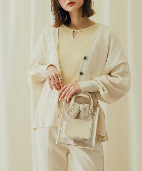 SENSE OF PLACE by URBAN RESEARCH（センスオブプレイスバイアーバンリサーチ）の「Vネックルーズカーディガン（カーディガン/ボレロ・レディース・ブラック/アイボリー/ミント・ONE）」の13枚目の写真