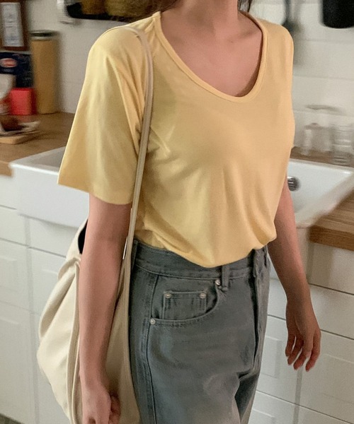fd style（エフディ スタイル）の「スマート ベーシック Tシャツ（Tシャツ/カットソー・レディース・Moca/White/LT.Blue/Yellow/Black/Beige/DK.Grn/Orange/LT.Gray/Red/Kelly/Cobalt・FREE）」の20枚目の写真