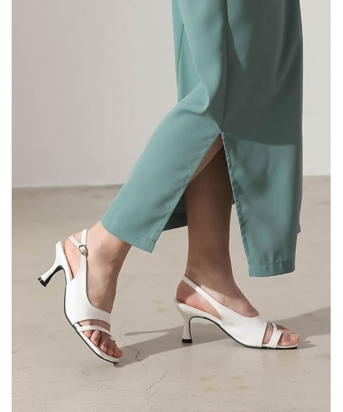 Re:EDIT（リエディ）の「[2023S/S COLLECTION][小さい/大きいサイズ有]トトングデザインストラップヒールサンダル（サンダル・レディース・ホワイト/ブラック/ブラウン・X-LARGE/LARGE/MEDIUM/XX-LARGE/X-SMALL/SMALL）」の8枚目の写真