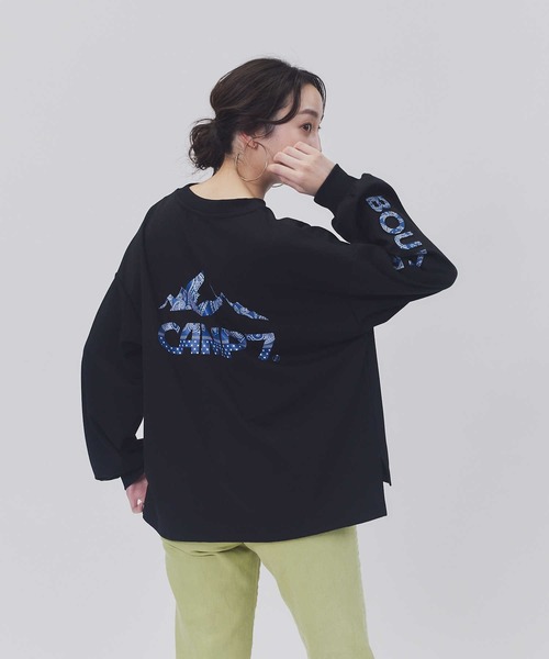 CAMP7(キャンプセブン)の「【CAMP7】袖ロゴエンボスクルー(Tシャツ/カットソー・レディース・ホワイト/ブラック/ライラック・M/L)」の3枚目の写真