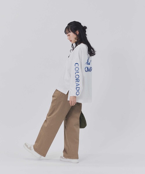 CAMP7(キャンプセブン)の「【CAMP7】袖ロゴエンボスクルー(Tシャツ/カットソー・レディース・ホワイト/ブラック/ライラック・M/L)」の20枚目の写真