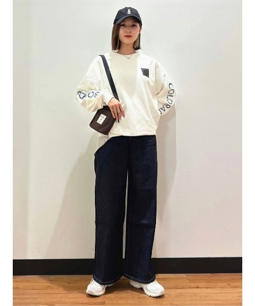 CAMP7(キャンプセブン)の「【CAMP7】袖ロゴエンボスクルー(Tシャツ/カットソー・レディース・ホワイト/ブラック/ライラック・M/L)」の4枚目の写真