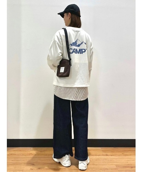 CAMP7(キャンプセブン)の「【CAMP7】袖ロゴエンボスクルー(Tシャツ/カットソー・レディース・ホワイト/ブラック/ライラック・M/L)」の6枚目の写真