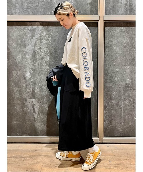 CAMP7(キャンプセブン)の「【CAMP7】袖ロゴエンボスクルー(Tシャツ/カットソー・レディース・ホワイト/ブラック/ライラック・M/L)」の9枚目の写真