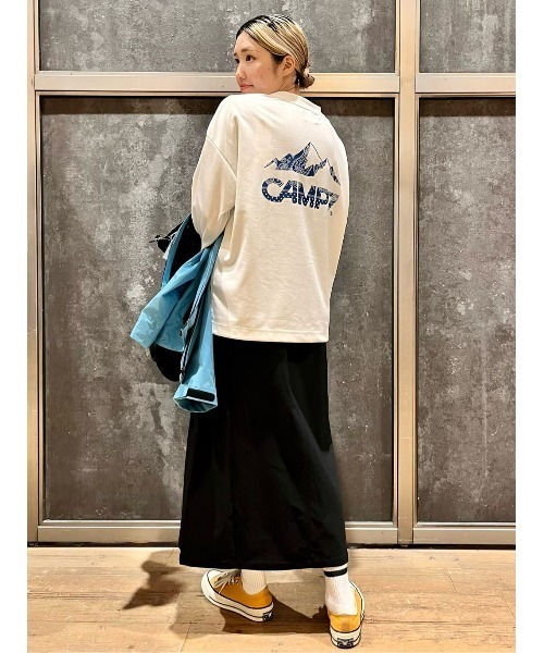 CAMP7(キャンプセブン)の「【CAMP7】袖ロゴエンボスクルー(Tシャツ/カットソー・レディース・ホワイト/ブラック/ライラック・M/L)」の11枚目の写真
