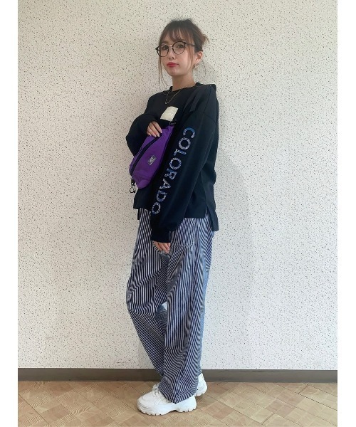 CAMP7(キャンプセブン)の「【CAMP7】袖ロゴエンボスクルー(Tシャツ/カットソー・レディース・ホワイト/ブラック/ライラック・M/L)」の17枚目の写真