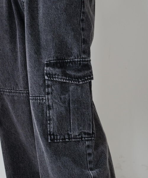 WEGO（ウィゴー）の「WEGO/デニムイージーワイドカーゴパンツ（デニムパンツ・レディース・コバルトブルー/ブラック系その他・FREE）」の7枚目の写真