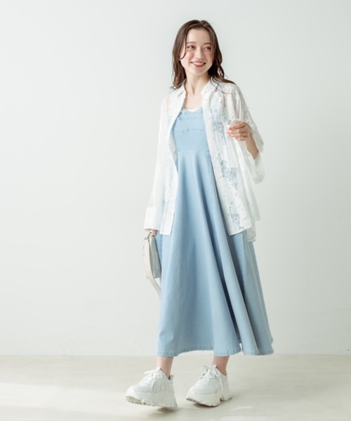 OLIVE des OLIVE（オリーブデオリーブ）の「【WEB限定】マントスリーブビッグシャツ（シャツ/ブラウス・レディース・ミント/グレイッシュベージュ/ライトグレー/オフホワイト/イエロー・FREE）」の10枚目の写真