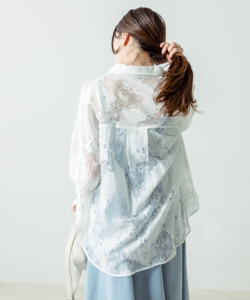 OLIVE des OLIVE（オリーブデオリーブ）の「【WEB限定】マントスリーブビッグシャツ（シャツ/ブラウス・レディース・ミント/グレイッシュベージュ/ライトグレー/オフホワイト/イエロー・FREE）」の15枚目の写真